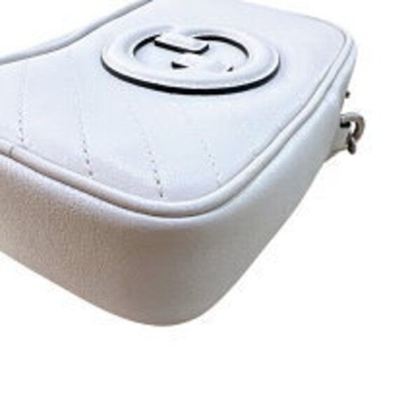 Gucci Blondie Chain Shoulder Bag Ivory White Silver Leather - Picture 9 of 11